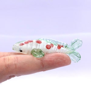 Japan Karpfen Koi Fische kleine Figuren mundgeblasene Farbe Glas Kunst Tiere Sammler Geschenk Wohnkultur