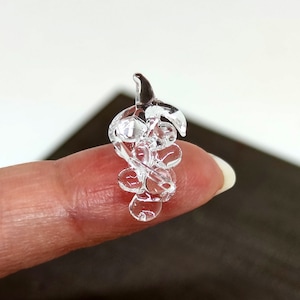 Tiny Micro Crystal Grape Figurines Hand Blown Clear Glass Art Animals Collectible Gift Home Decor