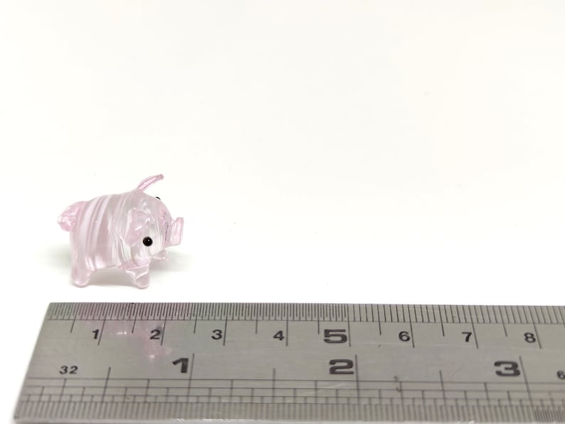 Rare Pig Micro Tiny Figurines Hand Blown Glass Art Sea Animals Collectible Gift Home Decor1 zdjęcie 2