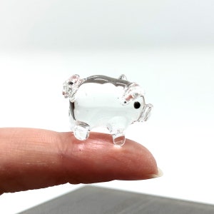 Rare Pig Micro Tiny Figurines Hand Blown Glass Art Sea Animals Collectible Gift Home Decor1 Przezroczysty