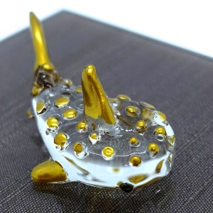 Whale-Shark Tiny Miniature Figurines Hand Painted Glitter Blown Glass Art Animals Collectible Gift Home Décor