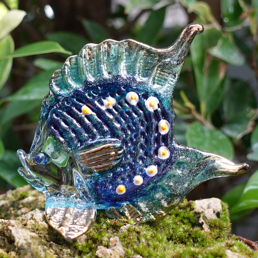 Sea Fish Miniature Figurines Hand Painted Blown Glass Art Animals Collectible Gift Home Décor