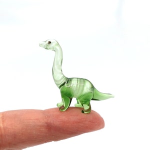 Apatosaurus Micro Tiny Figurines Hand Blown Glass Art Animals Dinosaur Collectible Gift Home Décor