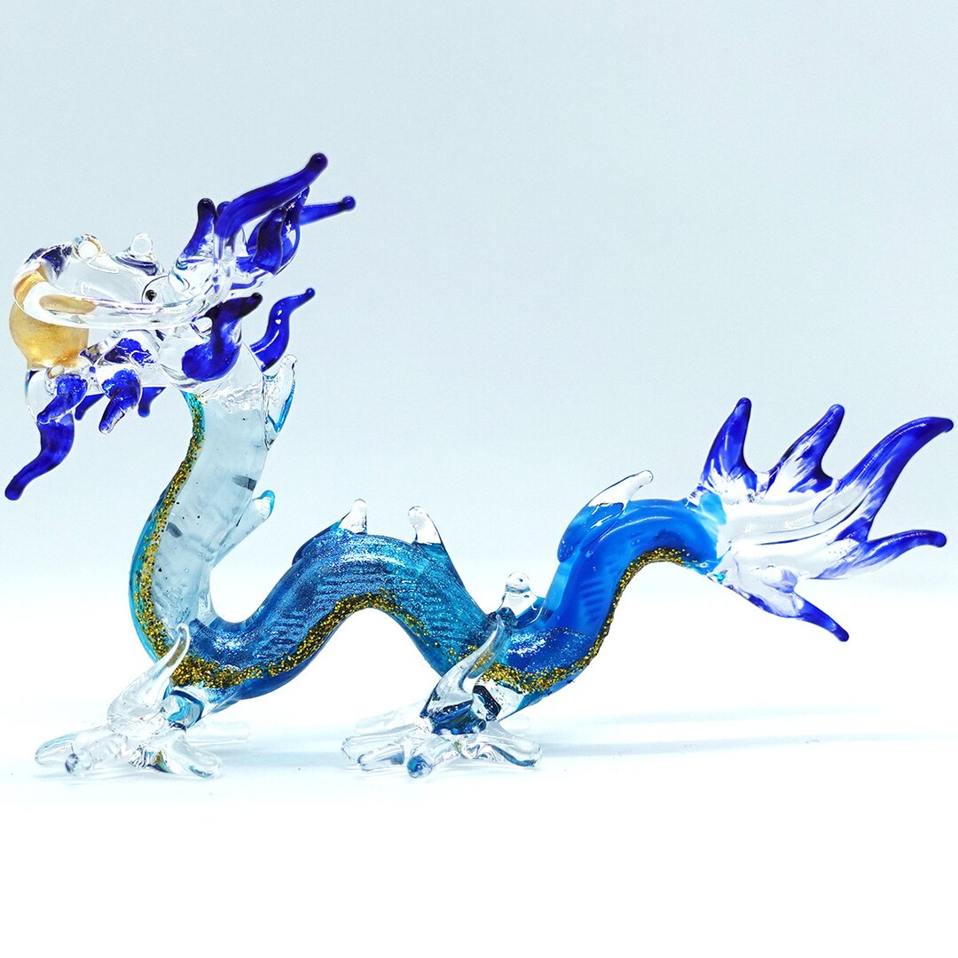 Dragon Miniature Hand Blown Glass Art Figurines Animals Etsy