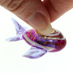 Airplane Tiny Miniature Figurines Hand Painted Blown Glass Art Collectible Gift Decorate Ornament, Glitter