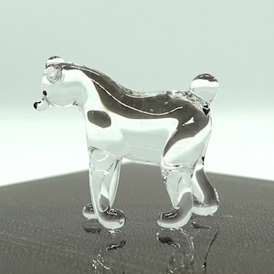 Bear Tiny Figurines Hand Blown Clear Glass Art Animals Collectible Gift Home Décor