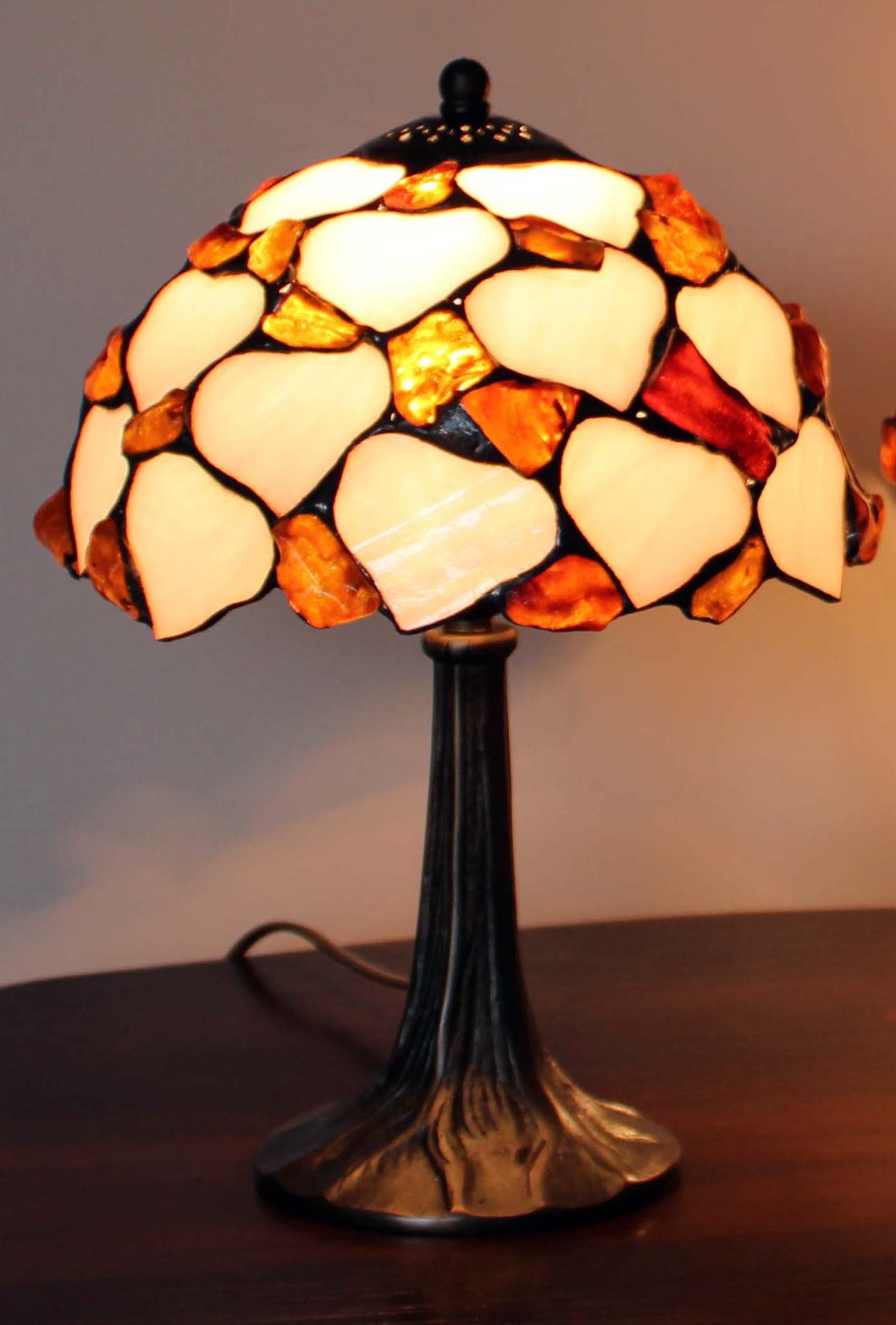 Tiffany Lamp Leaves With Baltic Amber 20 Cm 8 In - Etsy