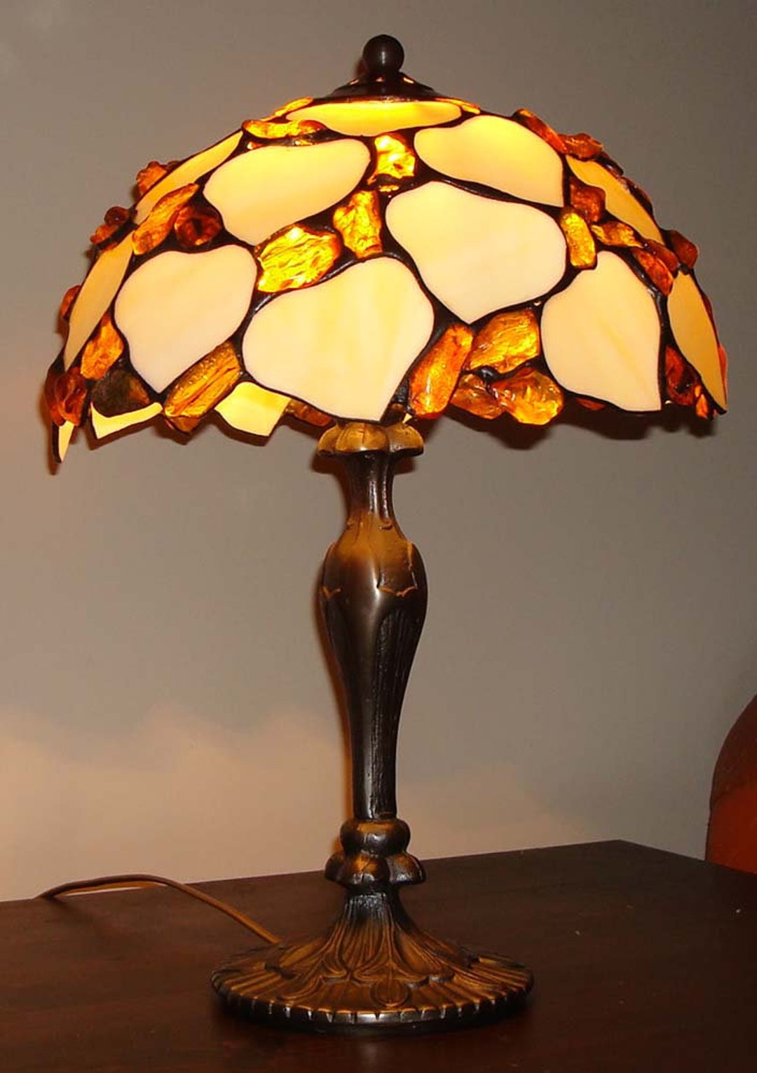 Tiffany Lamp Leaves With Baltic Amber 30 Cm 12 In - Etsy UK
