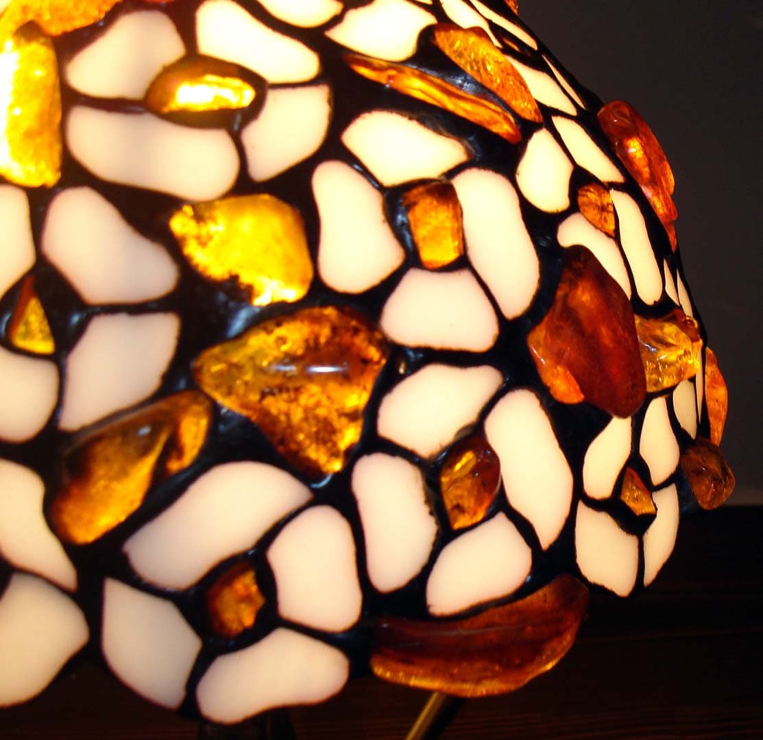 Tiffany Lamp Flower With Baltic Amber 20 Cm (8 In) - Etsy