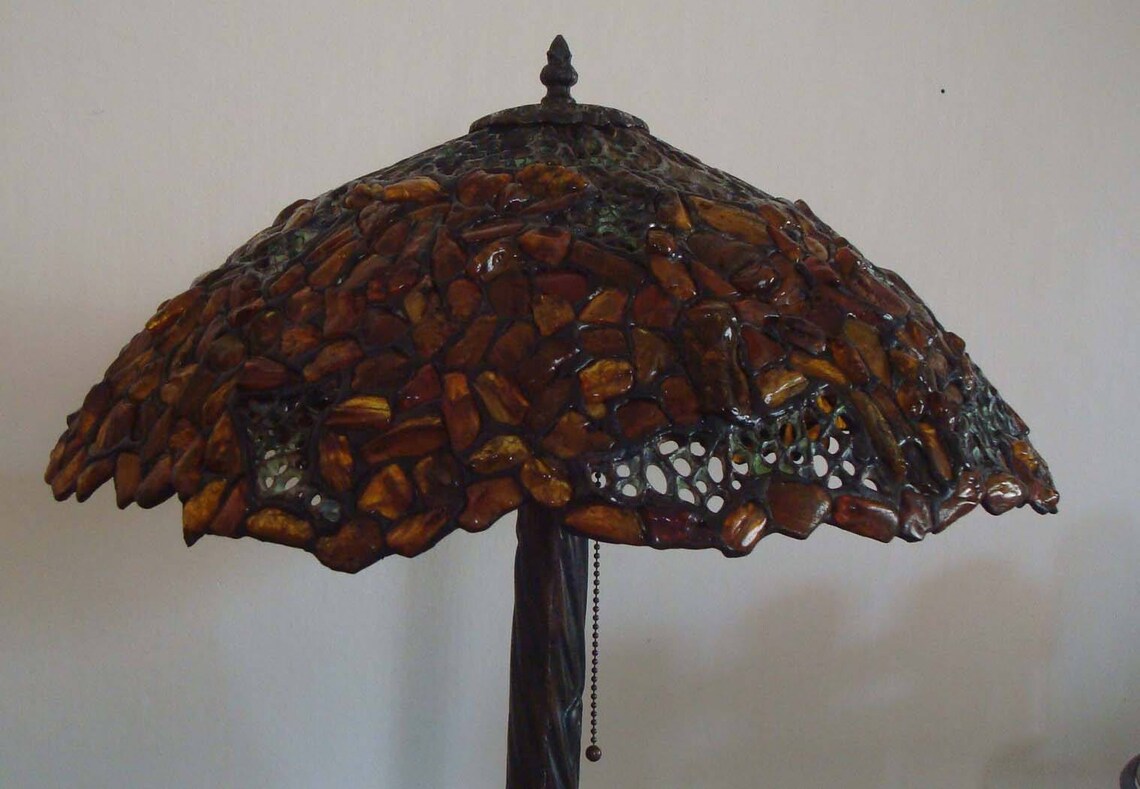 Tiffany Desk Lamp With Baltic Amber 48 Cm 19 In Tiffany - Etsy