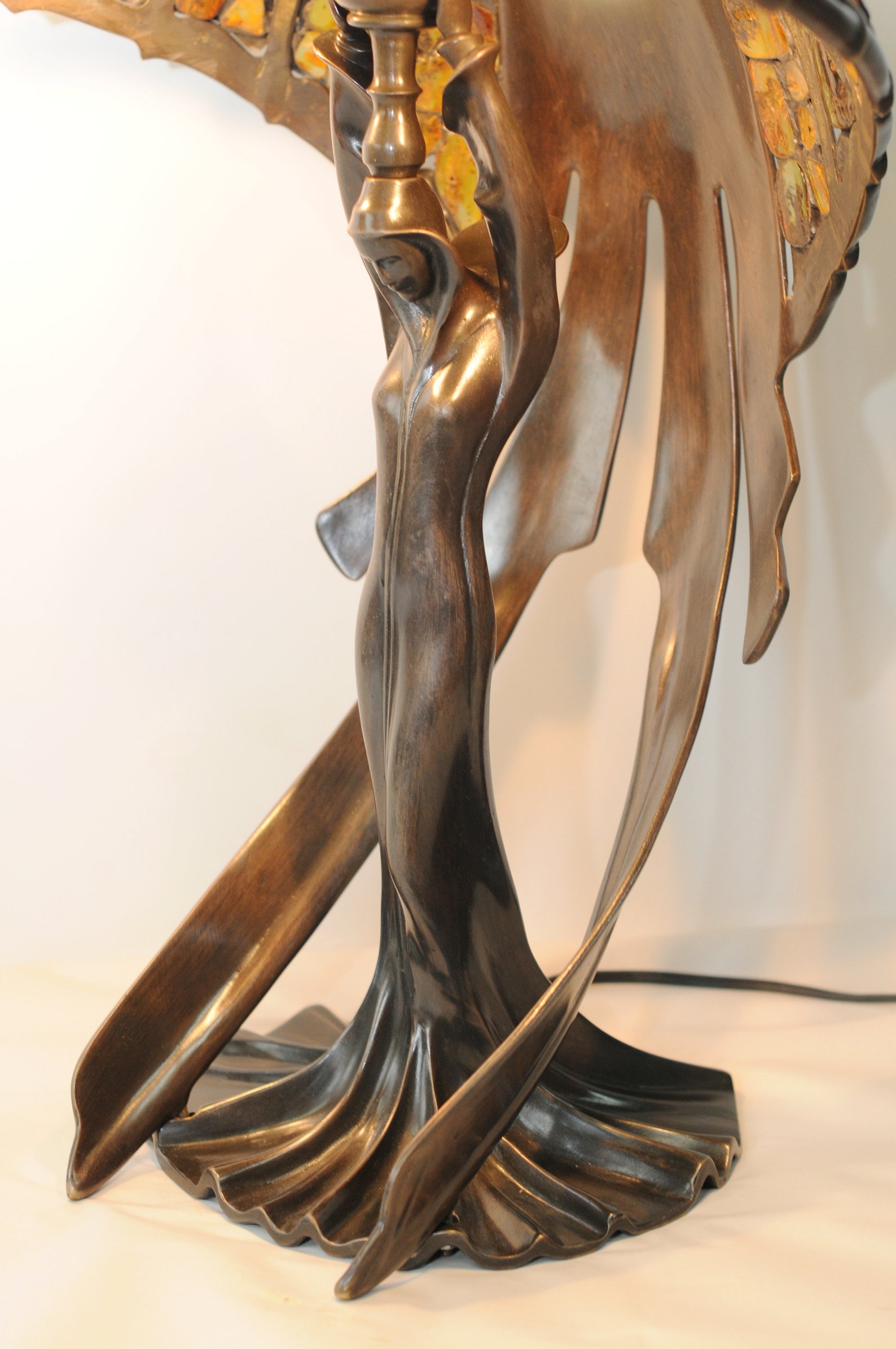 Tiffany Amber Flaing Lady Lamp, Baltic Amber, Desk Lamp, Tiffany Lamp ...