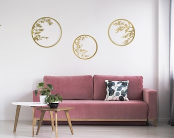 CIRCLES Gold - Set of 3 - Metal Wall Art by Glyphs