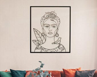 Frida Kahlo Metal Wall Art by Glyphs