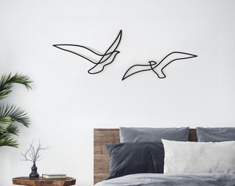 Abstract birds - set of 2 Metal birds by Glyphs