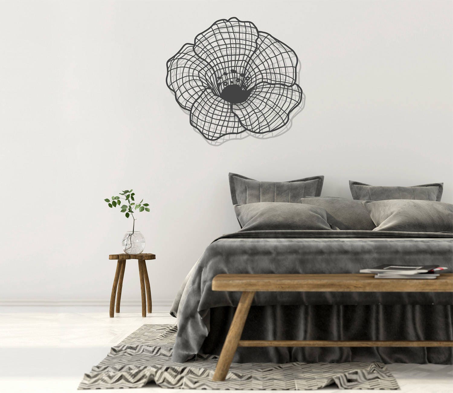 Flower wall art flower art wall decor metal wall art metal Etsy