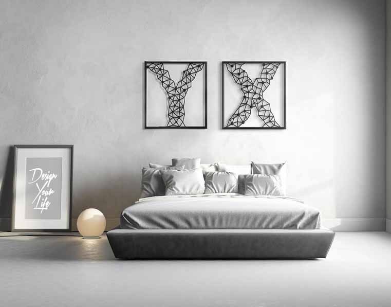 x&y - Ensemble de 2 Black Metal Wall Art Par Glyphs