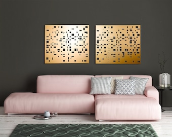 The Metrix Gold  Metal Wall Art by Glyphs