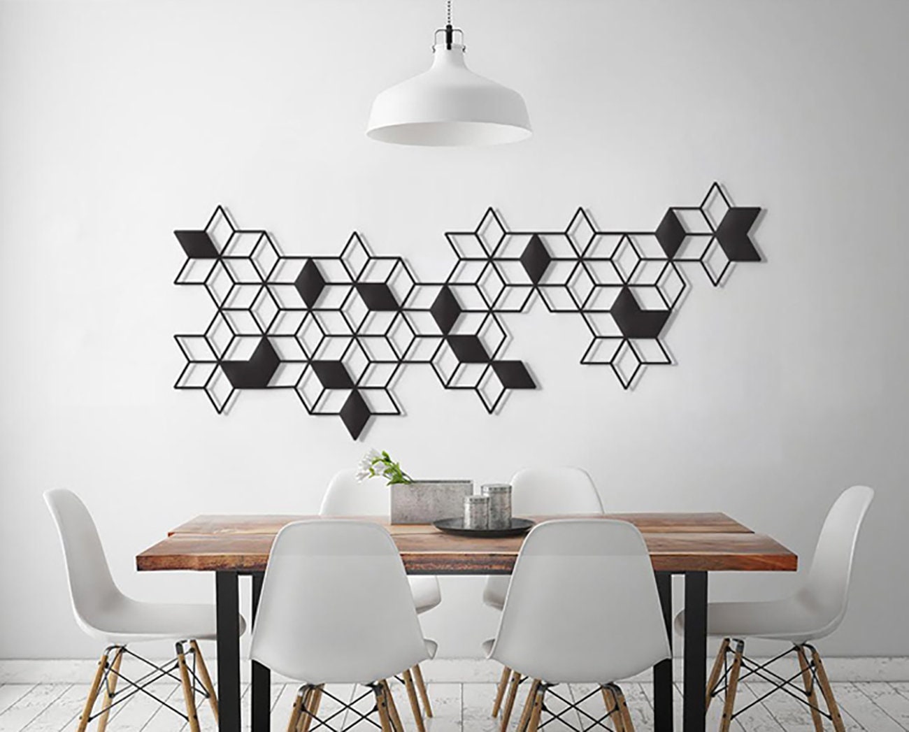 Cube Stars - Geometric Metal Wall Art Par Glyphs