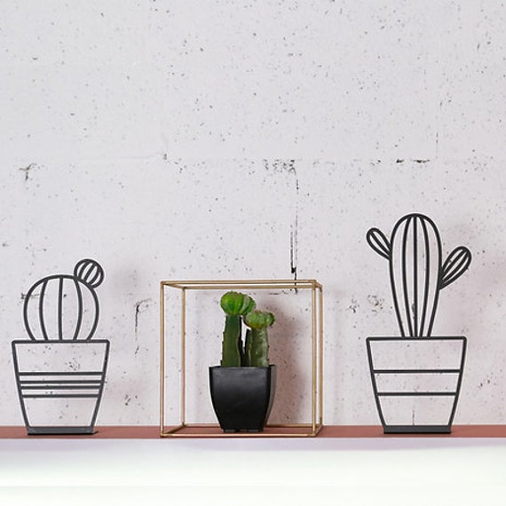 Décor de Support en Métal Cactus Par Glyphs