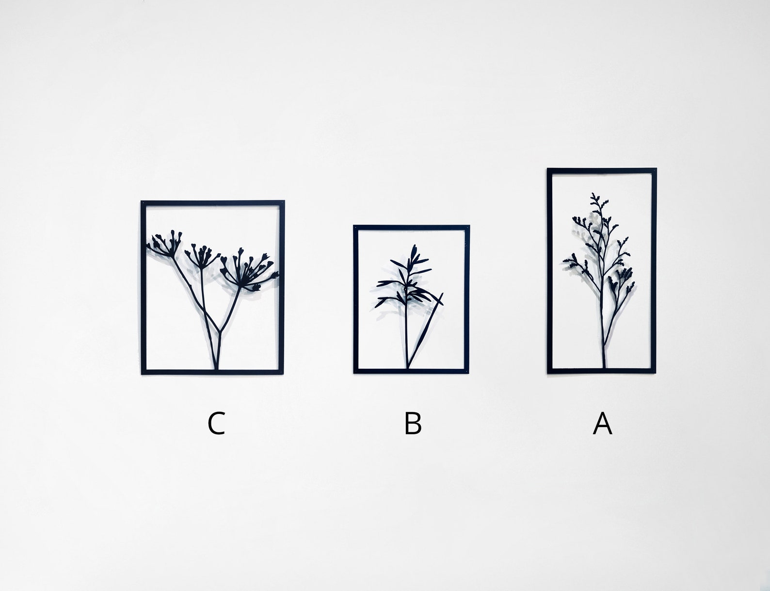 Wall Art Set of 3 Botanical Art Living Room Wall Art Plants Etsy