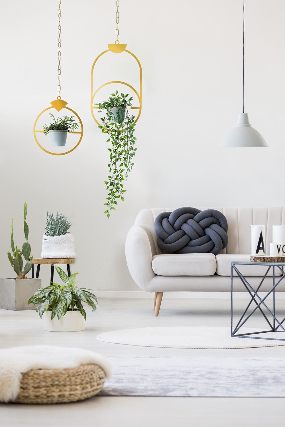 Plantes de Bijoux Or Métal Décor Suspendu Par Glyphes