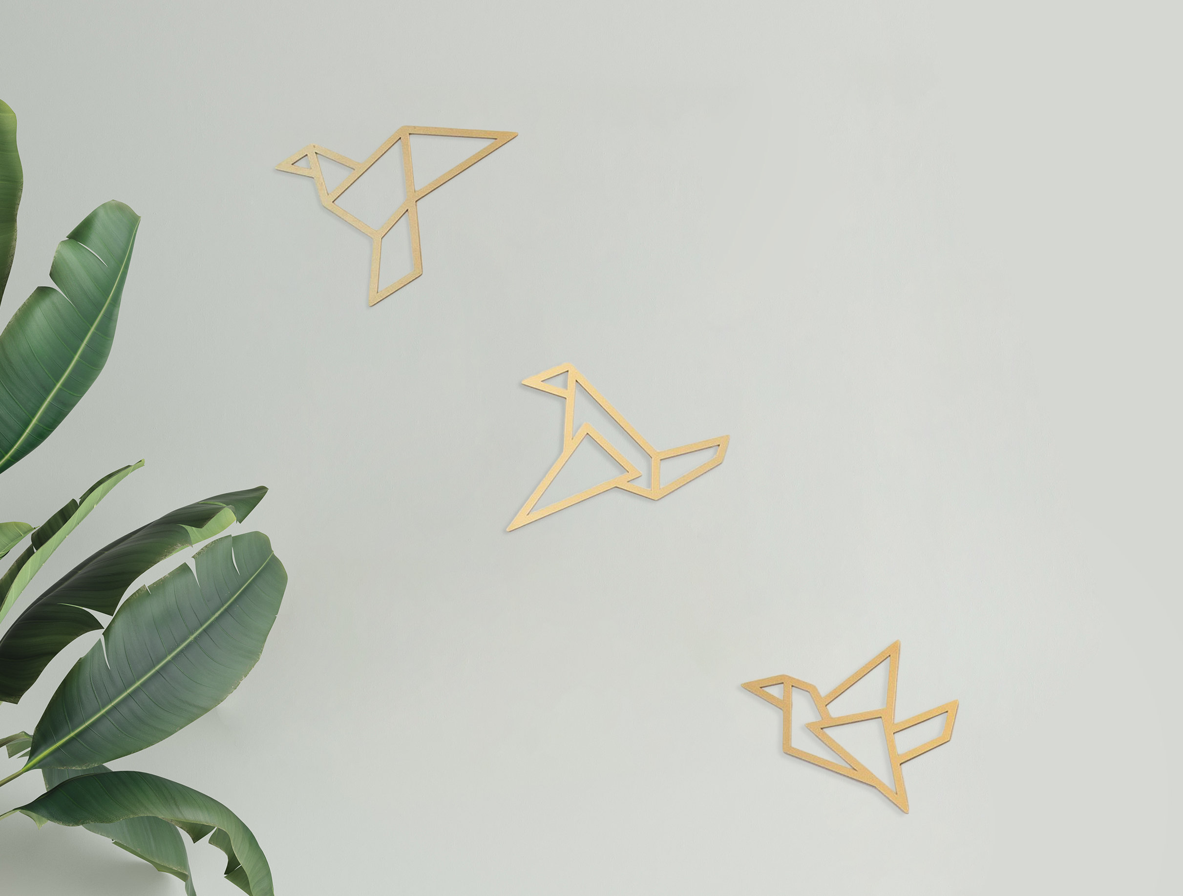 Set of 3 wall art geometric birds metal bird wall art metal Etsy