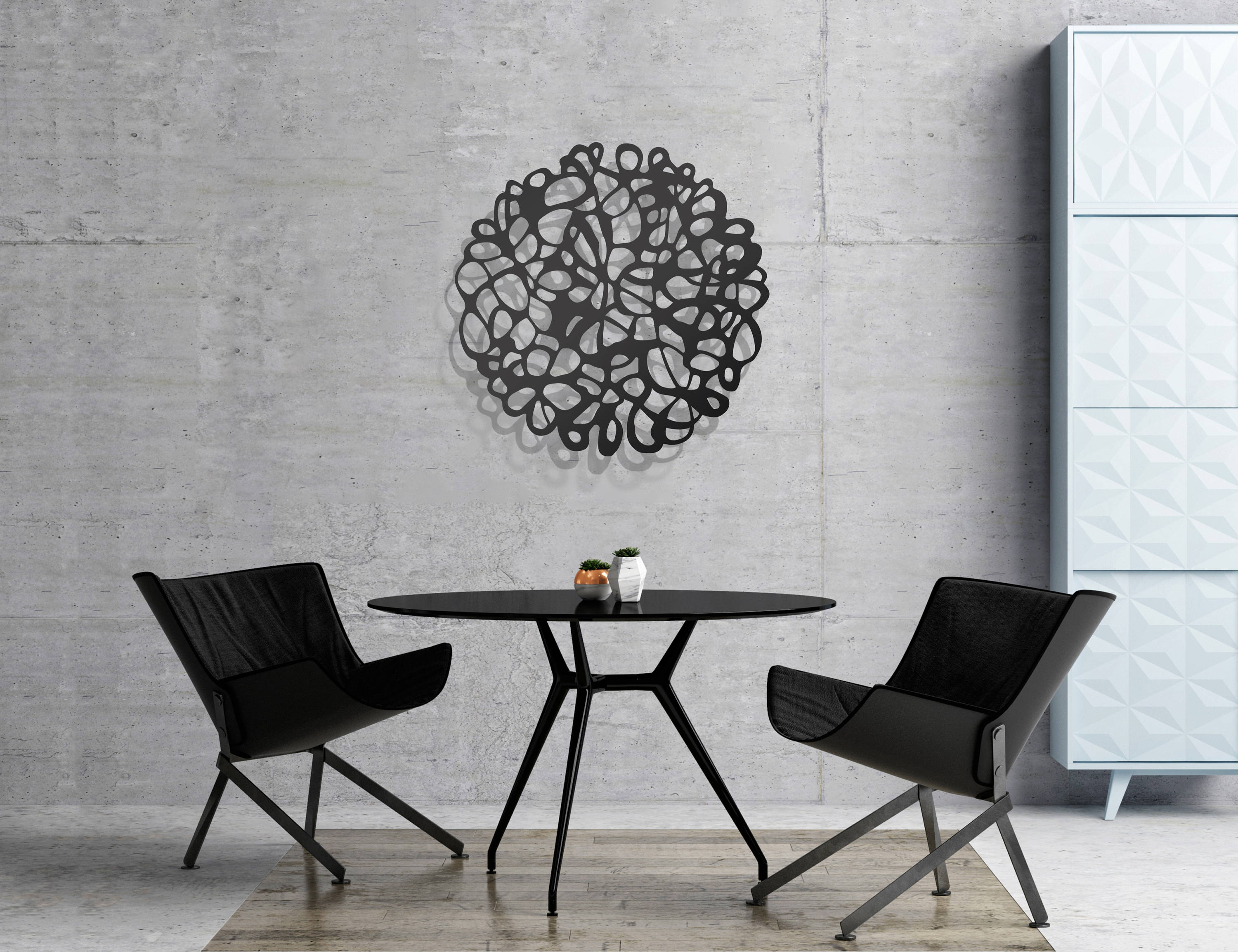 Décor Mural Abstrait en Métal Par Glyphs