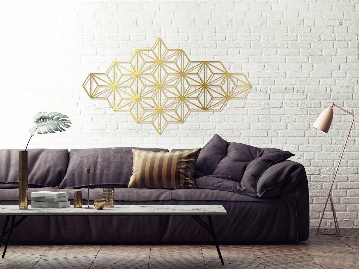 Geometric Wall Art Gold Wall Art Sacred Geometry Living Etsy