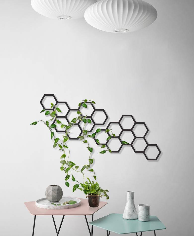 Modular Hexagonal Metal Wall Art Par Glyphs