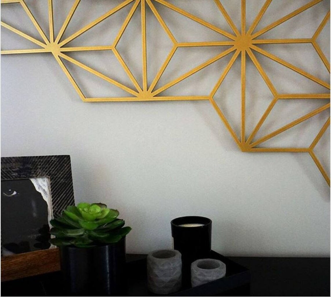 Harmony Geometric Wall Art Gold Wall Art Living Room Wall Etsy