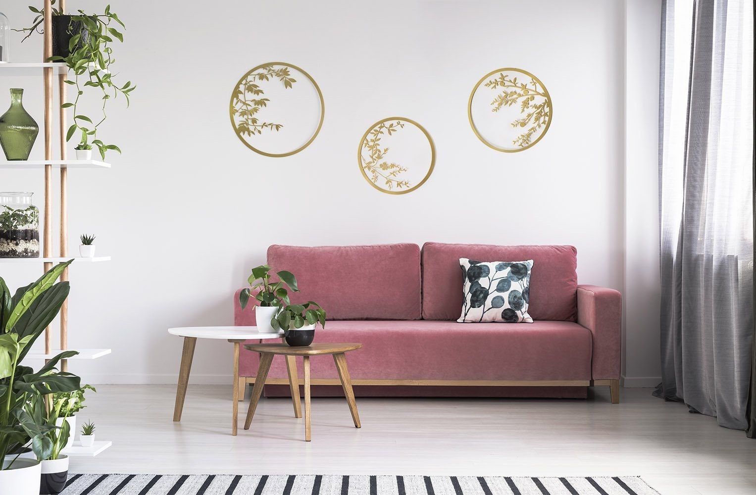 Circles Gold - Set de 3 Metal Wall Art By Glyphs