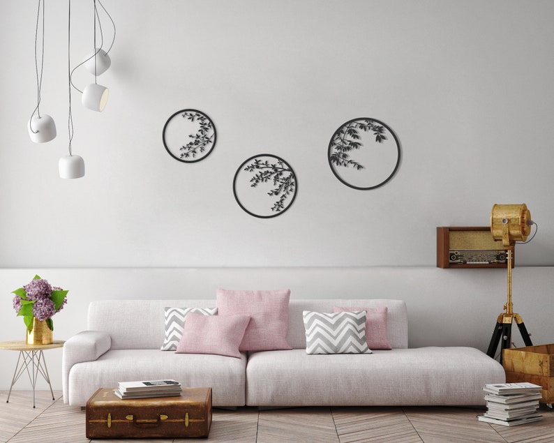 CIRCLES Set of 3 Metal Wall Art by Glyphs Etsy UK
