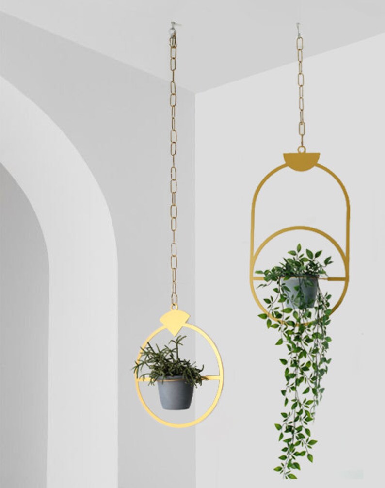 Jewel Plants Gold Metal Hanging Decor by Glyphs Etsy UK