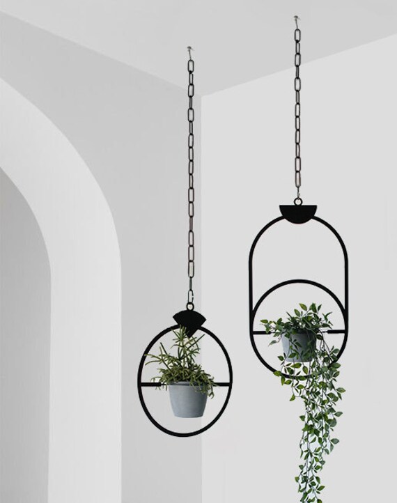 Plantes de Bijoux Black Metal Hanging Decor Par Glyphs