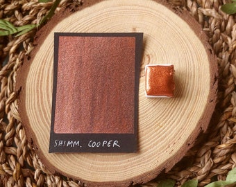 Shimmery copper handmade watercolor paint by p.