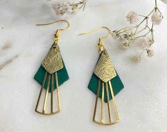 Genuine leather earrings - earrings - leather jewelry - leather