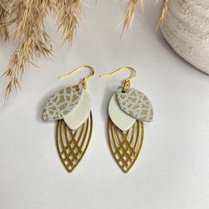 Genuine leather earrings - earrings - leather jewelry - leather - jewelry - women&#39;s gifts