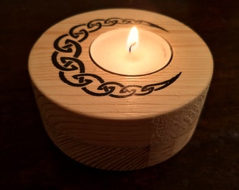 Celtic Moon, Celtic Moon, Wooden candle holder / incense burner