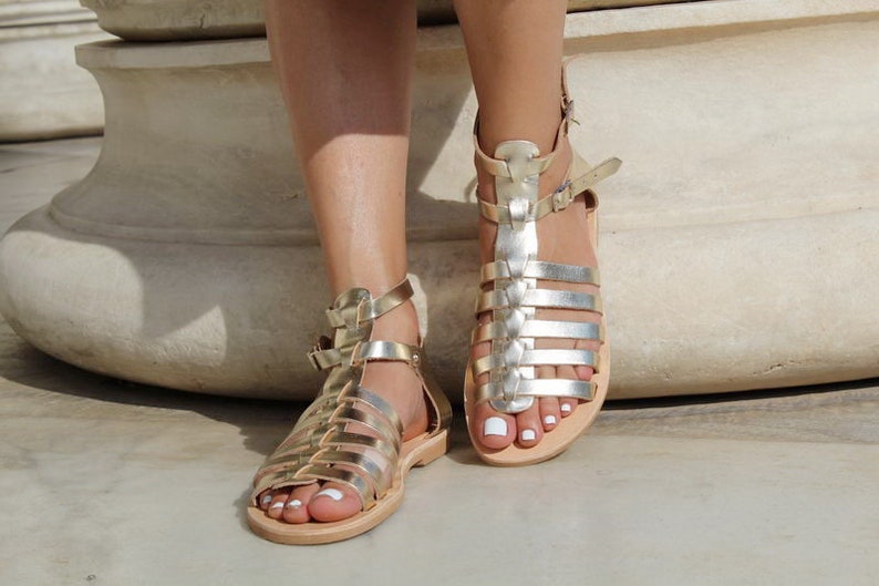 Handmade sandals Gold sandals Gladiator womens sandals Classic Greek leather sandals Ancient grecian sandals Greek sandals for women