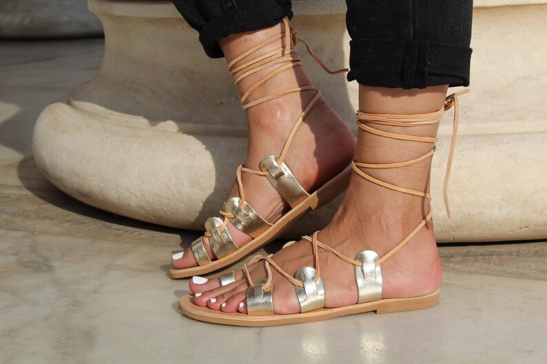 Greek sandals for women,Spartan sandals Strappy sandals,Leather gladiator sandals,Ancient Greek sandals Handmade gold sandals,Gold sandals