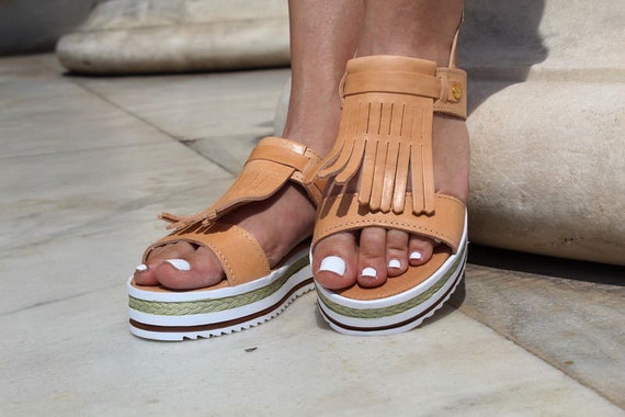 boho fringe sandals