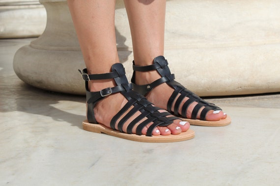 black gladiator sandals women