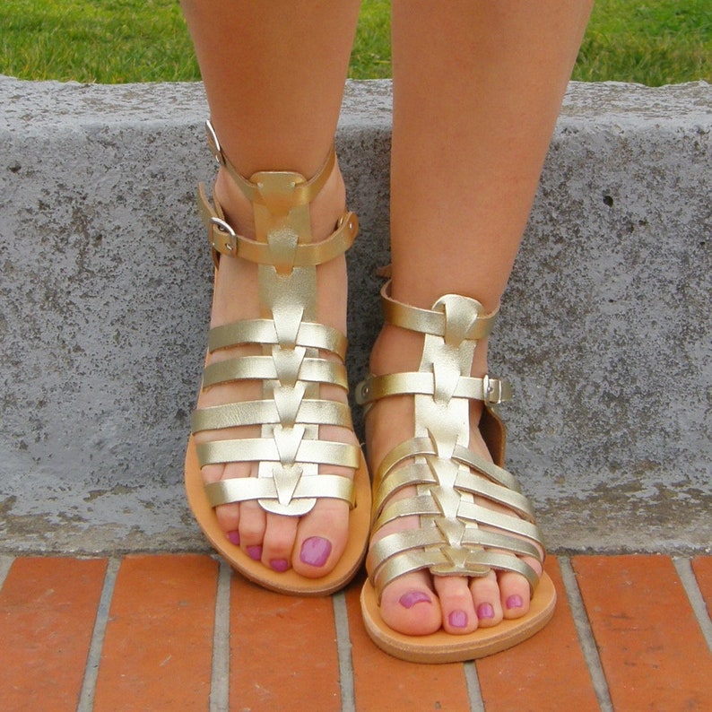 Handmade sandals Gold sandals Gladiator womens sandals Classic Greek leather sandals Ancient grecian sandals Greek sandals for women
