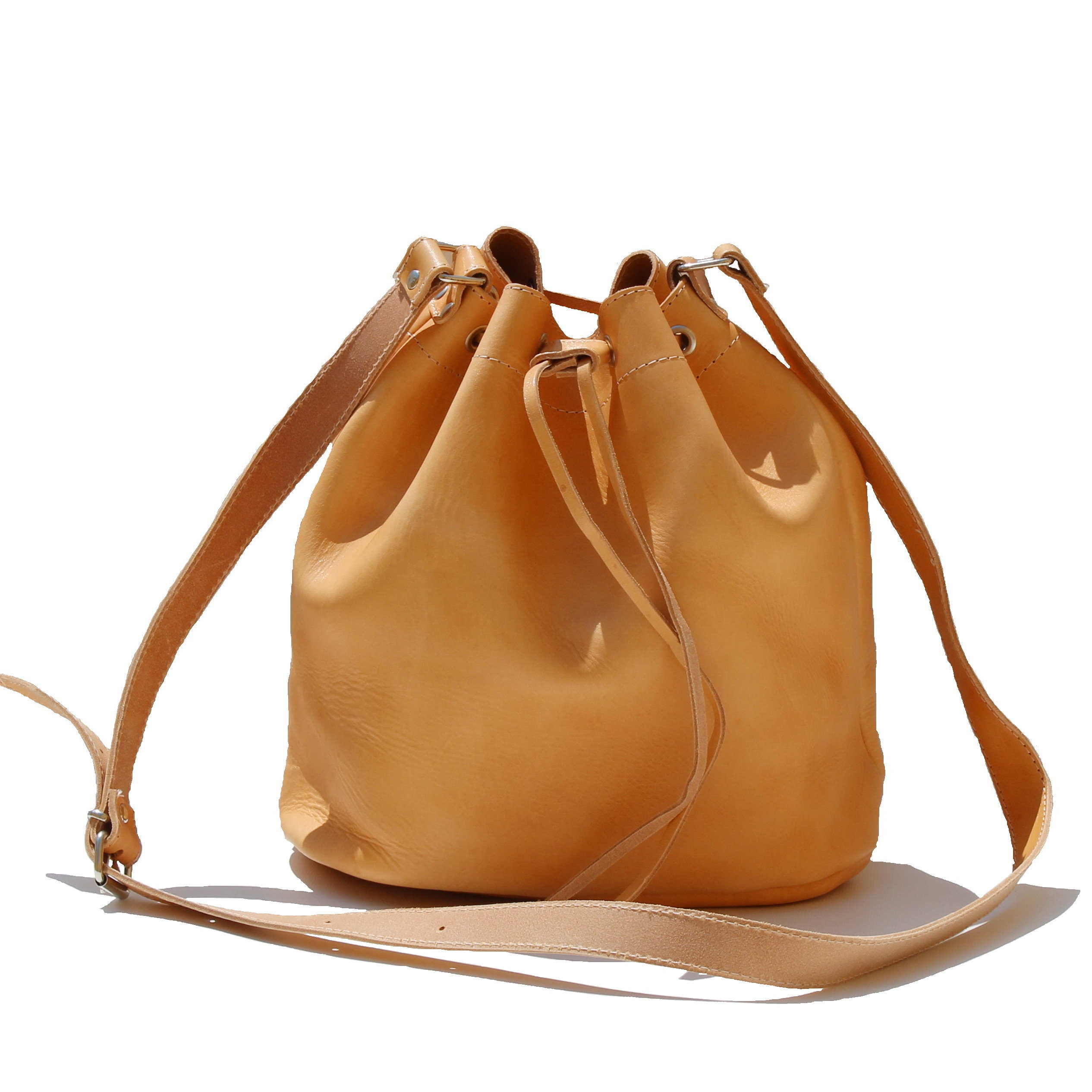 LEATHER BUCKET BAG Naturalsize Large Leather Shoulder Bag - Etsy