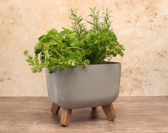 Recycled Square Plant Pot Concrete Effect