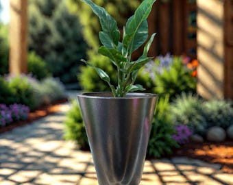 Black Aluzinc Tall Planter: Modern Indoor/Outdoor Plant Pot