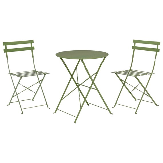 Garden Bistro Set Outdoor Dining Table and Chairs Green Etsy UK