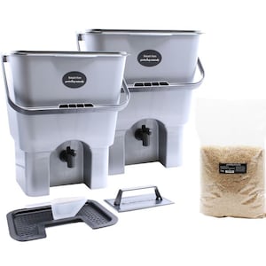 Bokashi Bin Natural Composter Pack of 2 With 1kg Bran