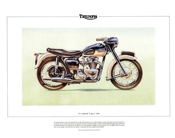 Triumph Thunderbird Motorbike Art Print 650cc 6t Classic Etsy