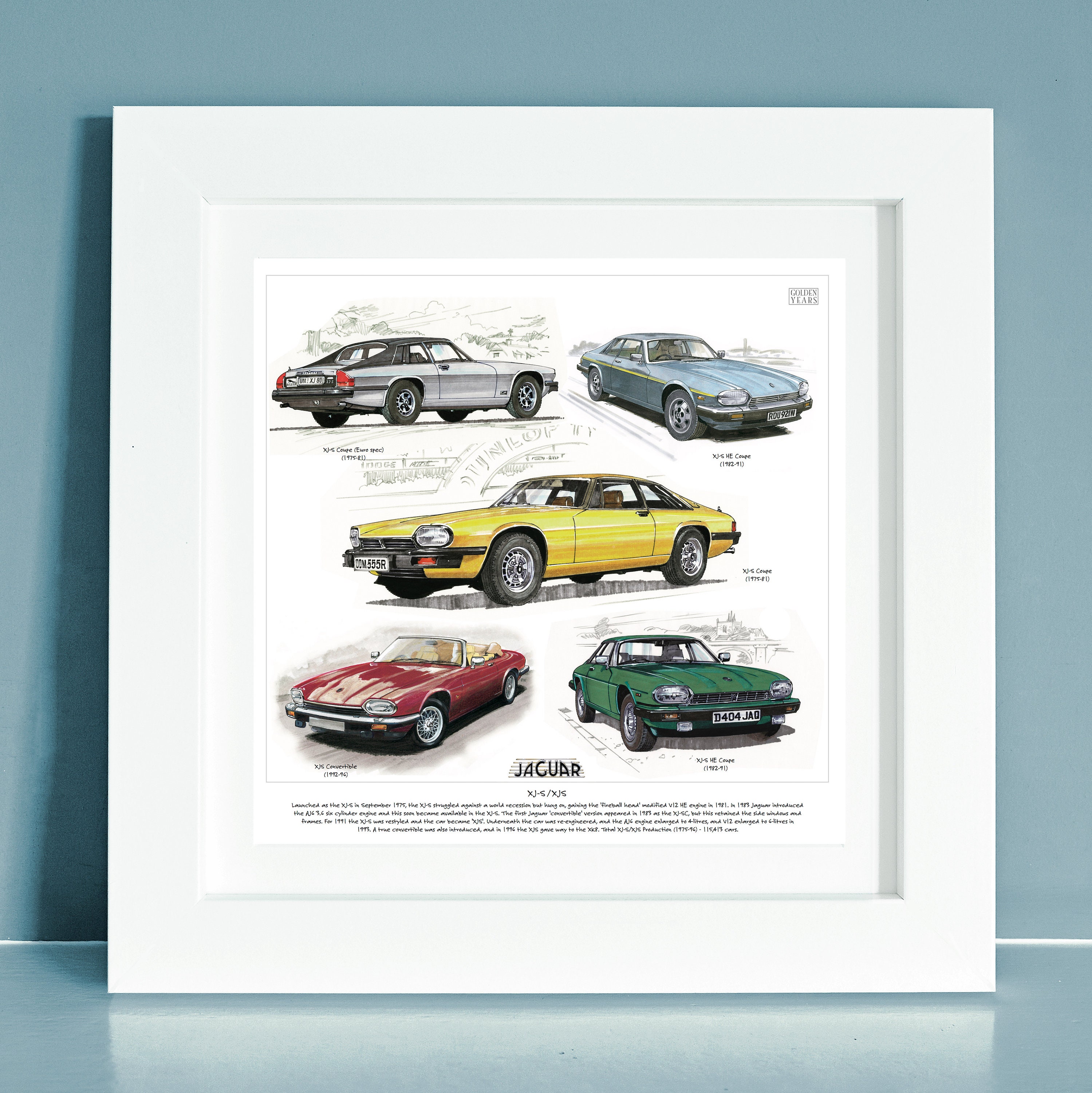 Jaguar XJ-SC V12 Classic Car Poster Picture Print
